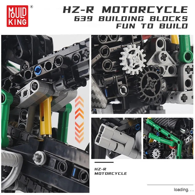Mould King MOC Building Block Set: KAWASAKI H2R Racing Motorcycle 23002, Model K23002