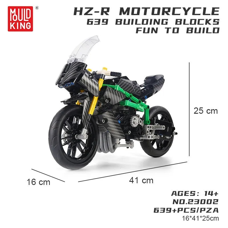Mould King MOC Building Block Set: KAWASAKI H2R Racing Motorcycle 23002, Model K23002