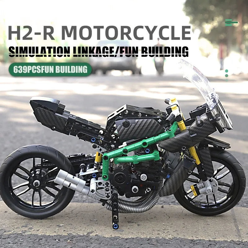 Mould King MOC Building Block Set: KAWASAKI H2R Racing Motorcycle 23002, Model K23002