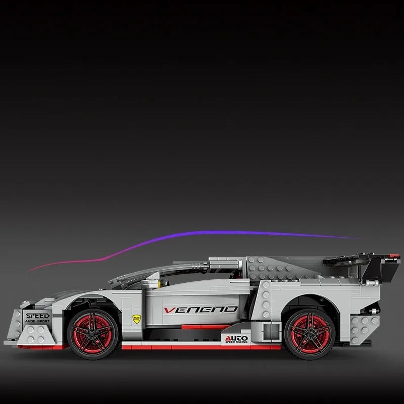 Mould King MOC Building Block Set: Lambo Veneno Super Racing Sports Car 13110, Model K13110