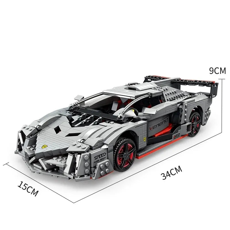 Mould King MOC Building Block Set: Lambo Veneno Super Racing Sports Car 13110, Model K13110