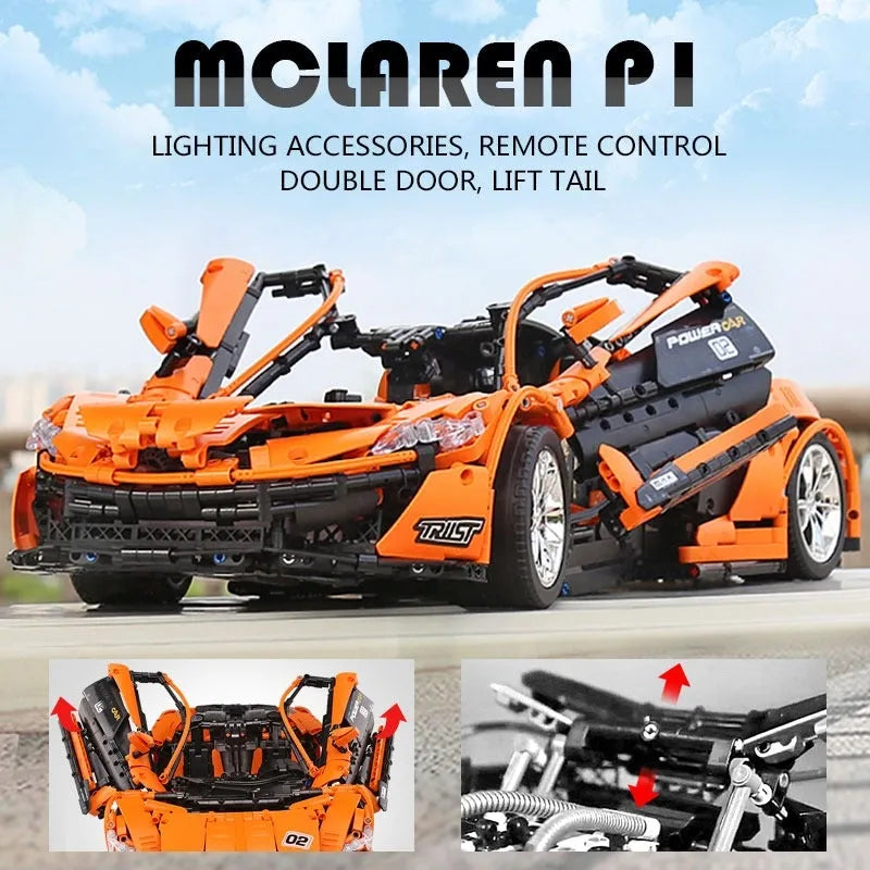 Mould King MOC Motorized Building Block Set: McLaren P1 Hypercar Racing Car 13090