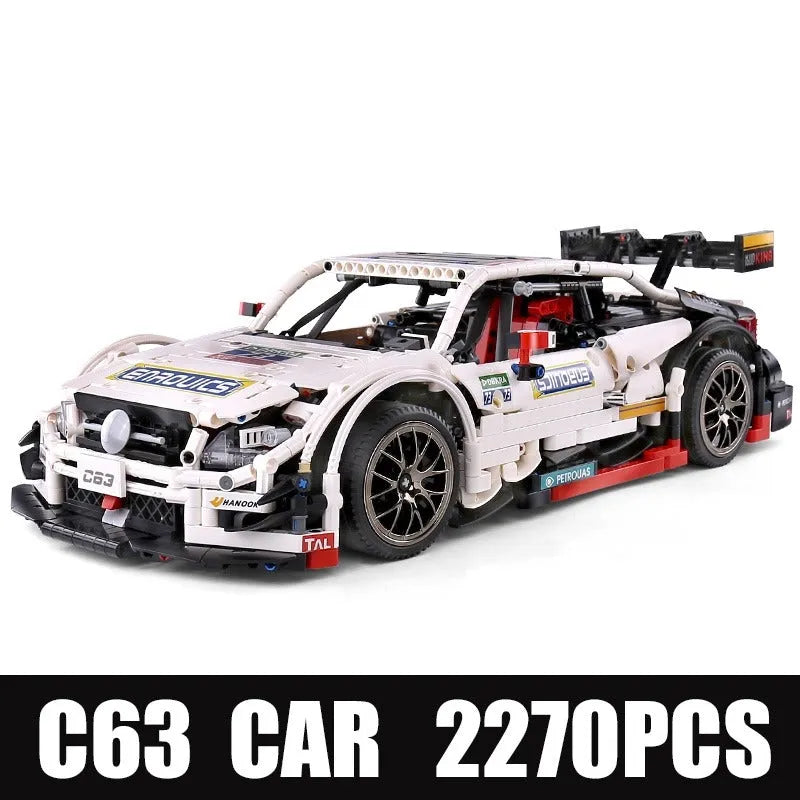 Mould King MOC Motorized Building Block Set: Mercedes Benz AMG C63 DTM Racing Car 13075, Model K13075