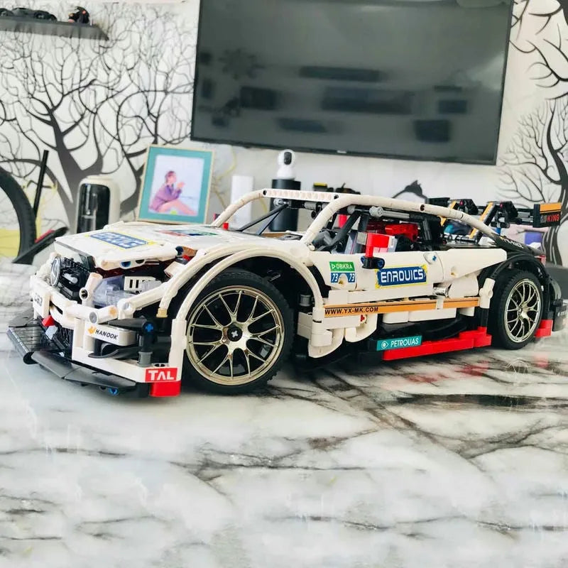 Mould King MOC Motorized Building Block Set: Mercedes Benz AMG C63 DTM Racing Car 13075, Model K13075