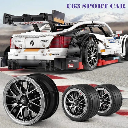 Mould King MOC Motorized Building Block Set: Mercedes Benz AMG C63 DTM Racing Car 13075, Model K13075