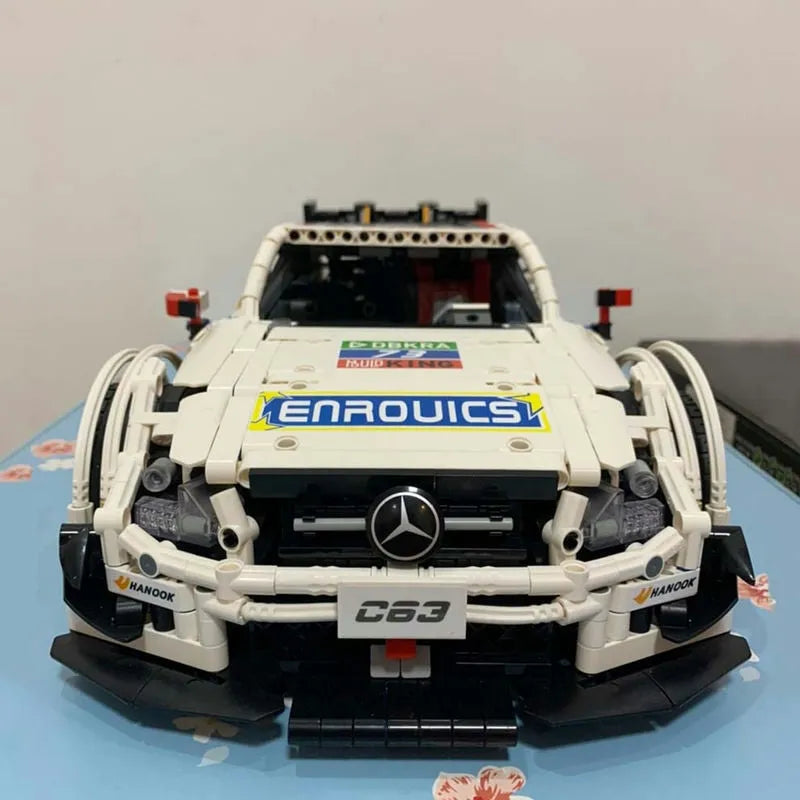 Mould King MOC Motorized Building Block Set: Mercedes Benz AMG C63 DTM Racing Car 13075, Model K13075