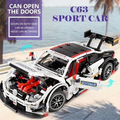 Mould King MOC Motorized Building Block Set: Mercedes Benz AMG C63 DTM Racing Car 13075, Model K13075