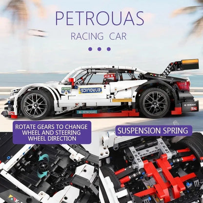 Mould King MOC Motorized Building Block Set: Mercedes Benz AMG C63 DTM Racing Car 13075, Model K13075