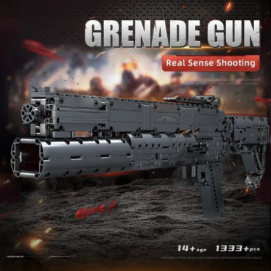Mould King MOC Building Block Set: Motorized Grenade Launcher Gun 14014, Model K14014