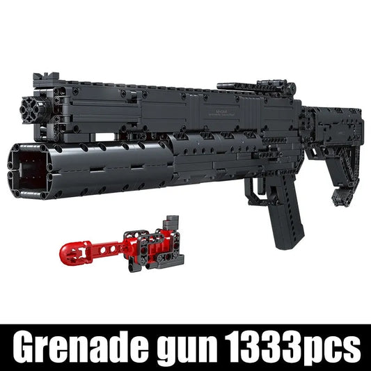 Mould King MOC Building Block Set: Motorized Grenade Launcher Gun 14014, Model K14014