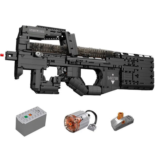 Mould King MOC Building Block Set: Motorized P90 SMG Gun 14018, Model K14018