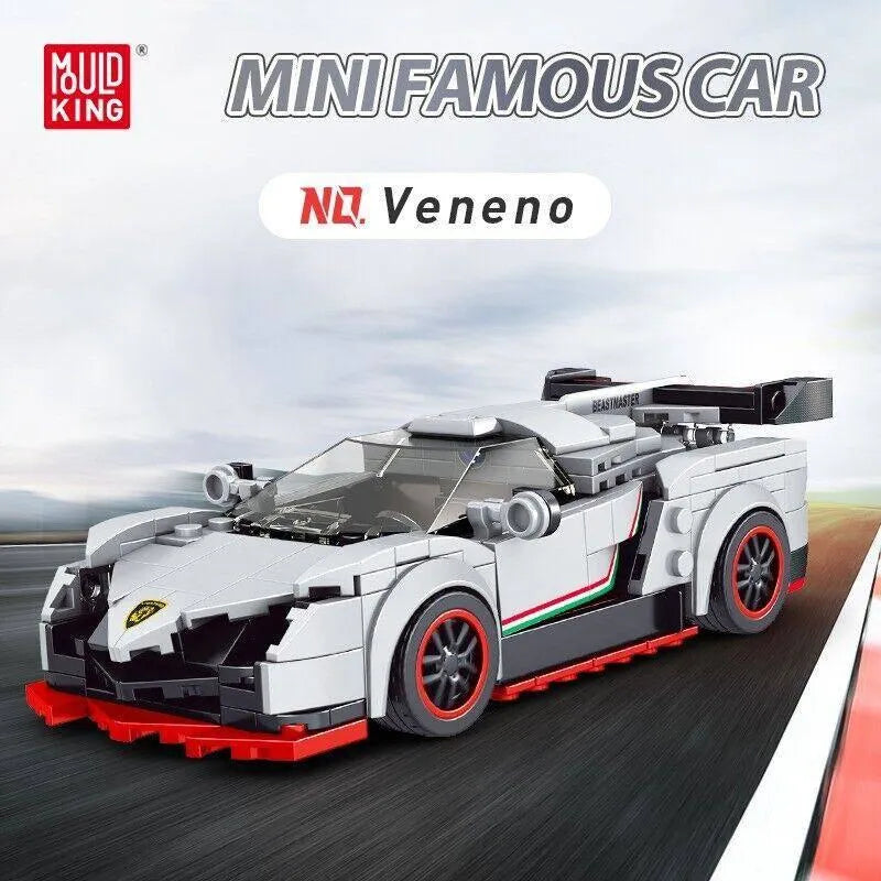 Mould King MOC Building Block Set: Mini Lambo Veneno Racing Sports Car 27007, Model K27007