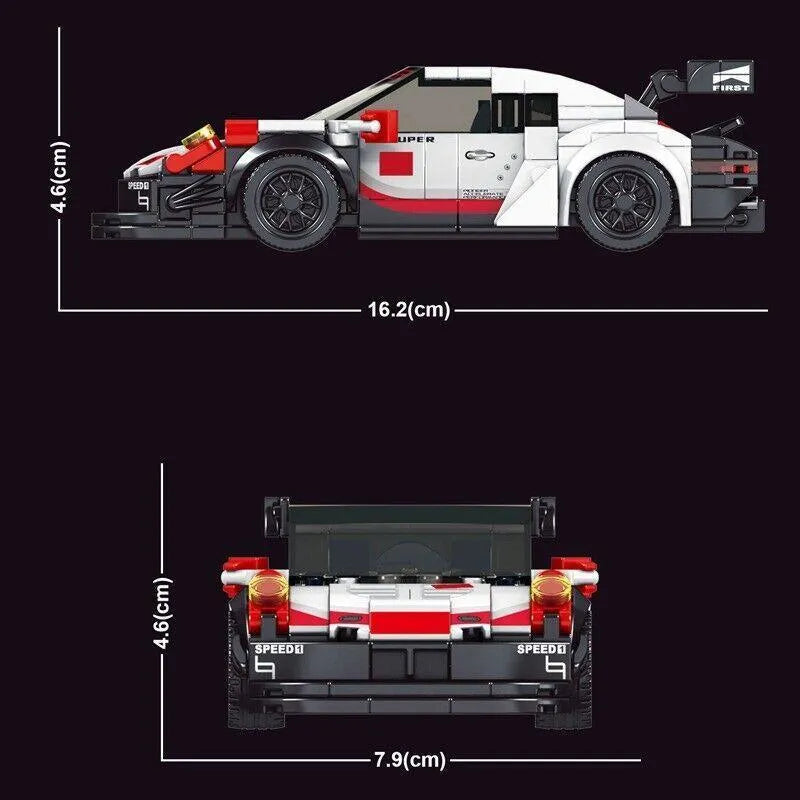 Mould King MOC Building Block Set: Mini Porsche 911 RSR Racing Sports Car 27010, Model K27010
