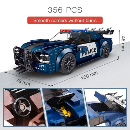 Mould King MOC Building Block Set: Mini Super Sports Police Racing Car 27002, Model K27002