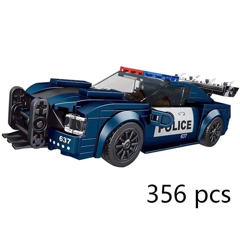 Mould King MOC Building Block Set: Mini Super Sports Police Racing Car 27002, Model K27002