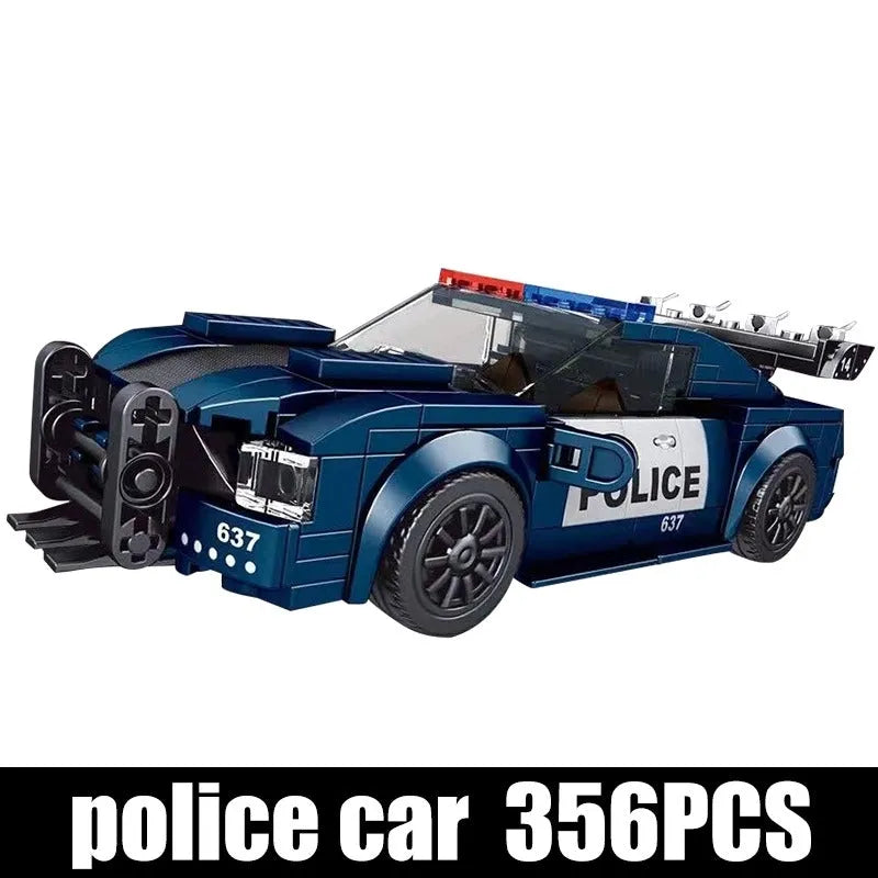 Mould King MOC Building Block Set: Mini Super Sports Police Racing Car 27002, Model K27002