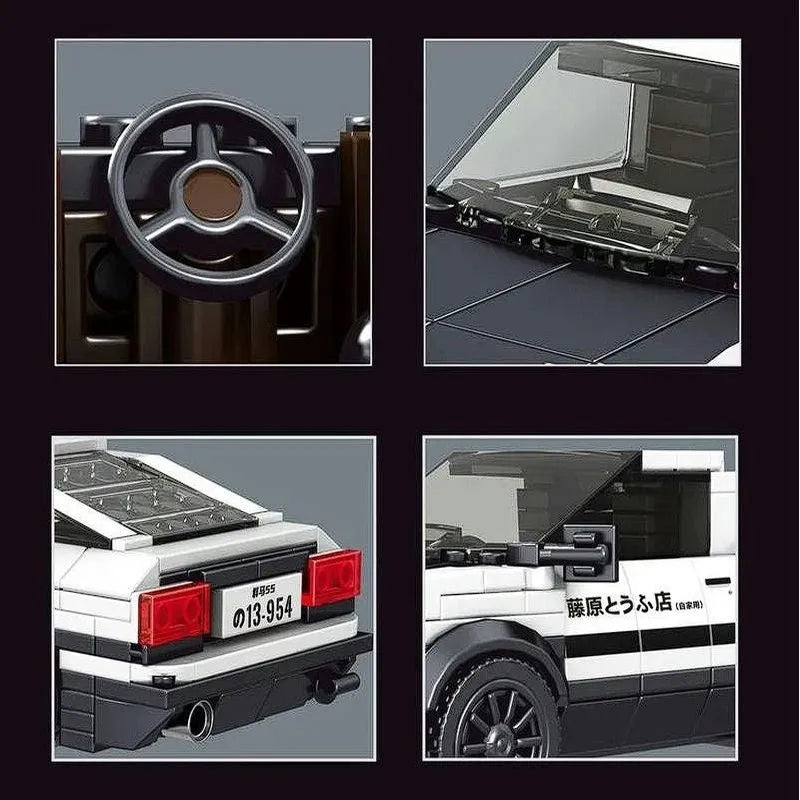 Mould King MOC Building Block Set: Mini Supercar Toyota AE86 Racing Car 27013, Model K27013