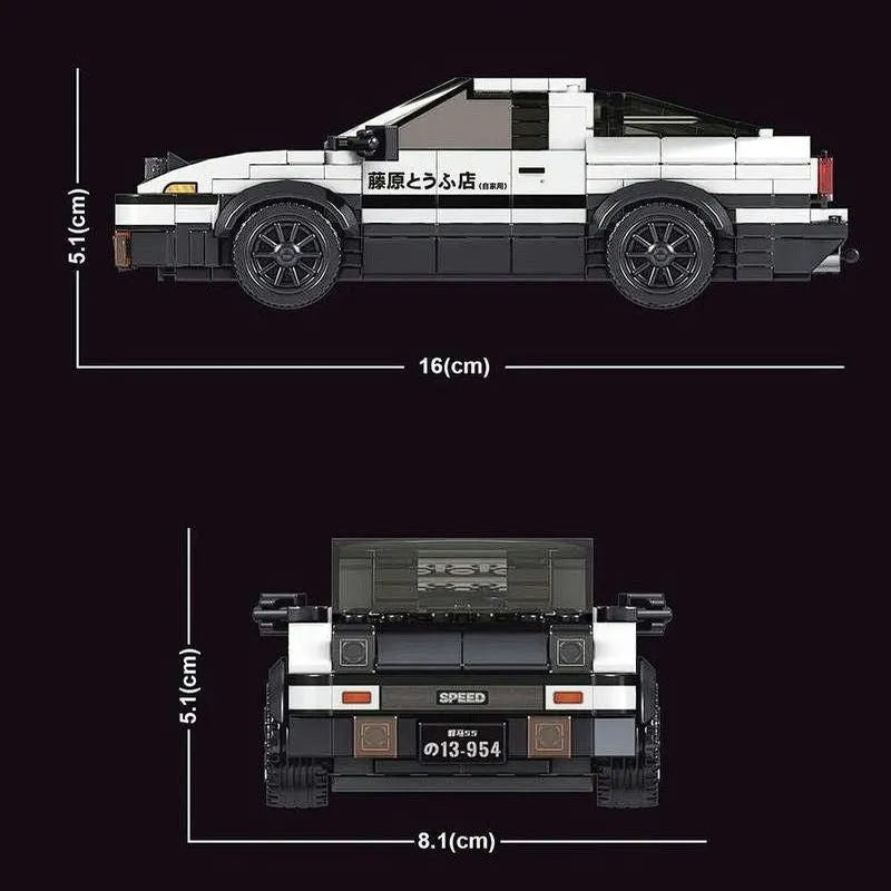 Mould King MOC Building Block Set: Mini Supercar Toyota AE86 Racing Car 27013, Model K27013