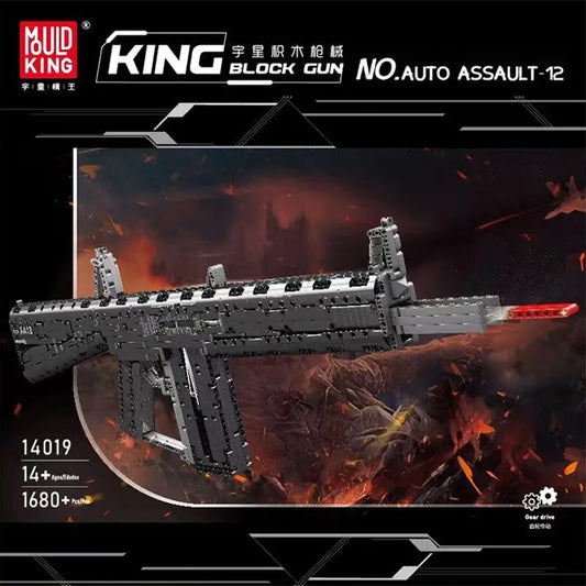 Mould King MOC Building Block Set: Motorized MPSAA-12 Assault Rifle 14019, Model K14019