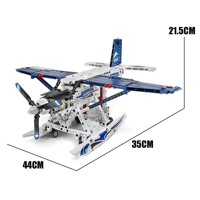Mould King MOC Building Block Set: Motorized RC Amphibious Fire Plane 15014, Model K15014