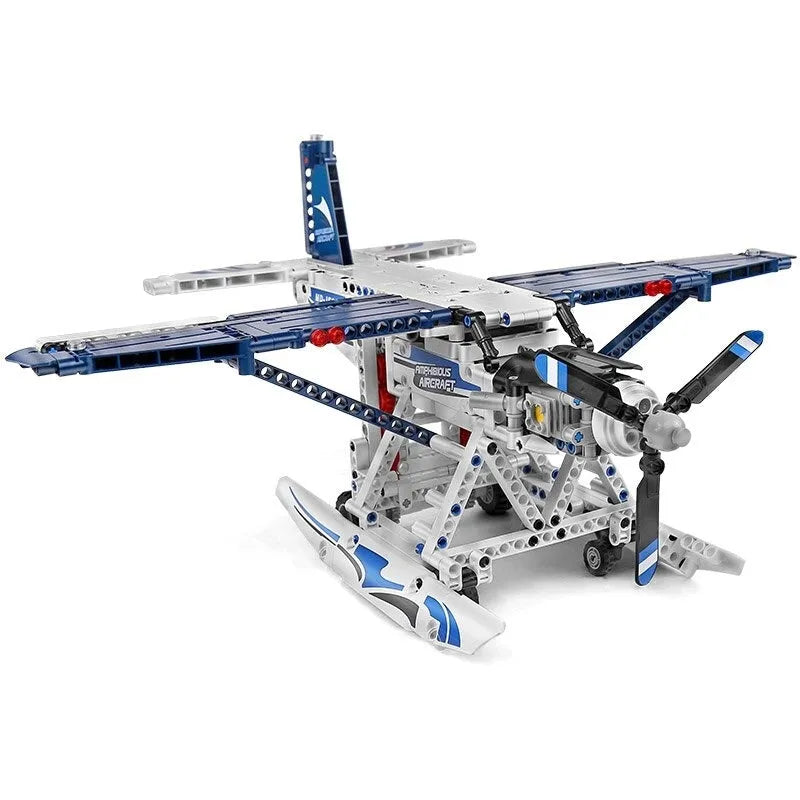 Mould King MOC Building Block Set: Motorized RC Amphibious Fire Plane 15014, Model K15014