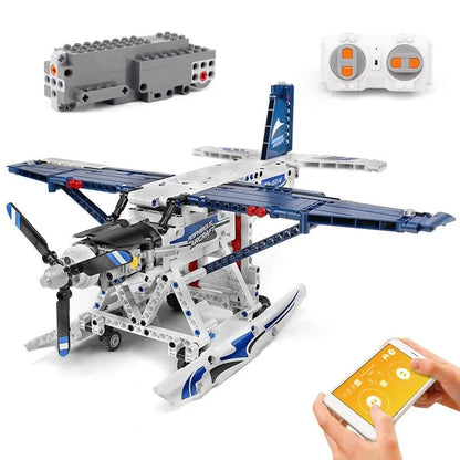 Mould King MOC Building Block Set: Motorized RC Amphibious Fire Plane 15014, Model K15014