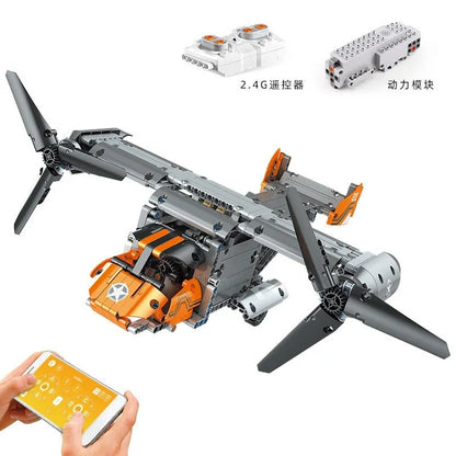 Mould King MOC Building Block Set: Motorized RC Boeing Bell V22 Osprey 15043, Model K15043