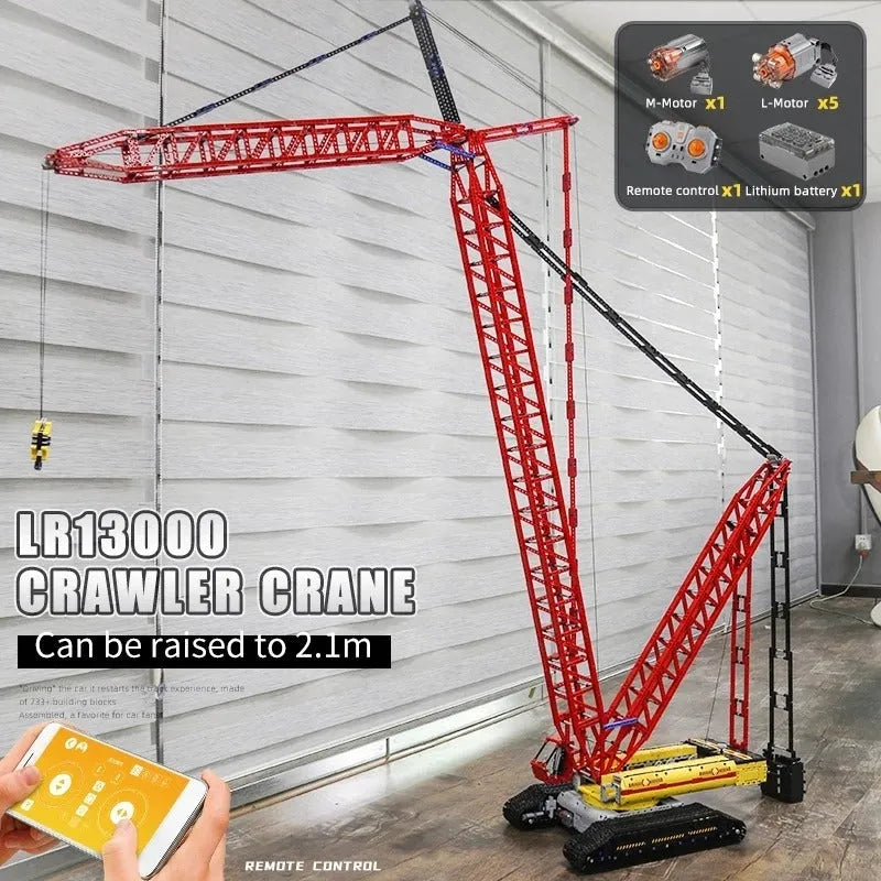 Mould King MOC Building Block Set: Motorized RC LR13000 Crawler Crane, Model 17015