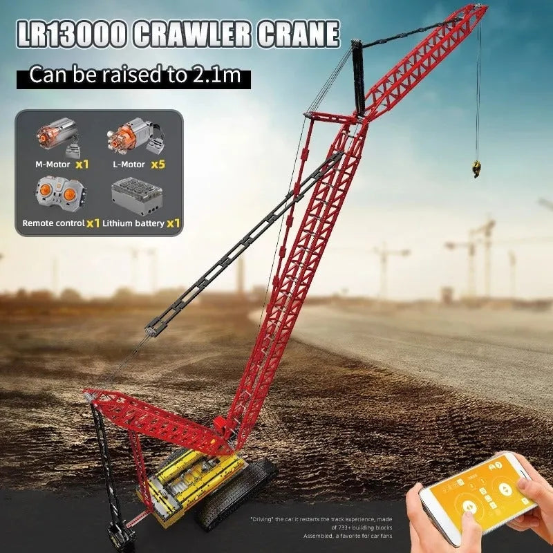 Mould King MOC Building Block Set: Motorized RC LR13000 Crawler Crane, Model 17015