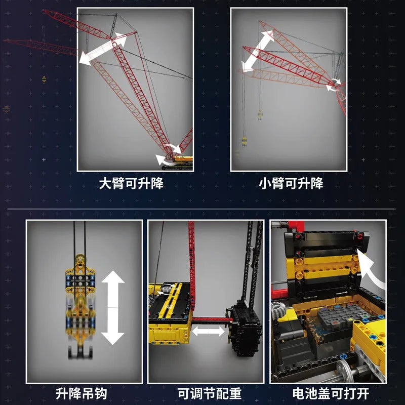 Mould King MOC Building Block Set: Motorized RC LR13000 Crawler Crane, Model 17015
