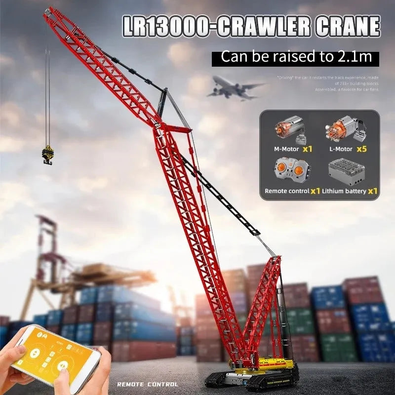 Mould King MOC Building Block Set: Motorized RC LR13000 Crawler Crane, Model 17015
