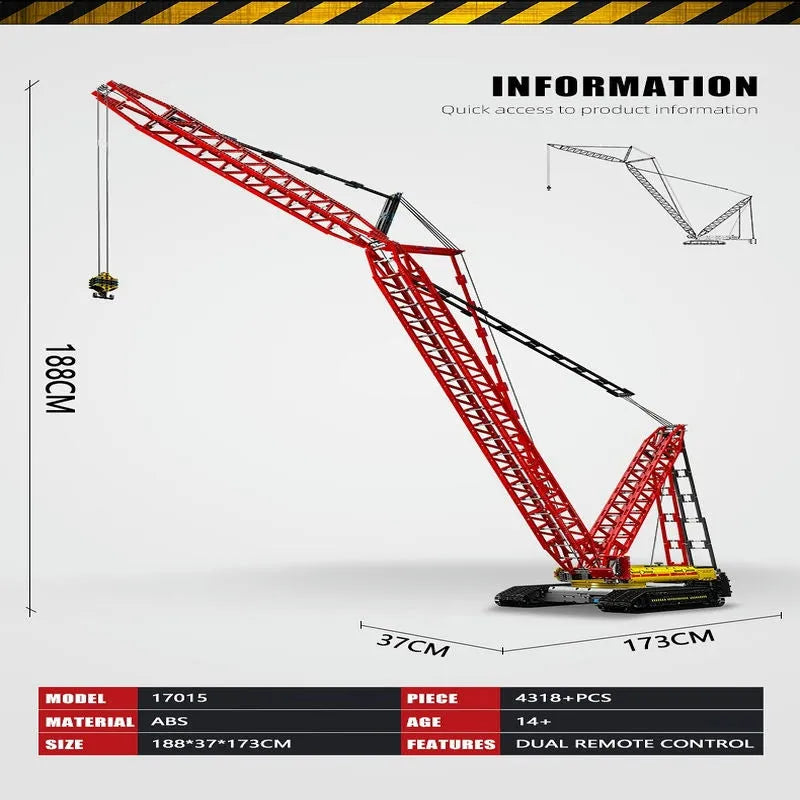 Mould King MOC Building Block Set: Motorized RC LR13000 Crawler Crane, Model 17015