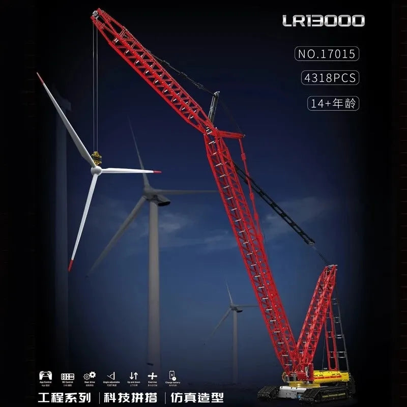 Mould King MOC Building Block Set: Motorized RC LR13000 Crawler Crane, Model 17015