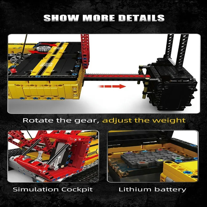 Mould King MOC Building Block Set: Motorized RC LR13000 Crawler Crane, Model 17015