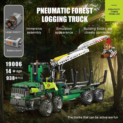 Mould King MOC Building Block Set: Motorized RC Pneumatic Forest Machine, Model K19006