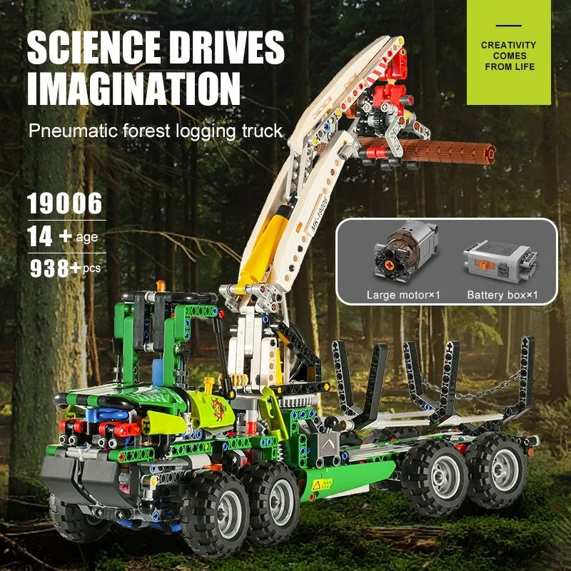 Mould King MOC Building Block Set: Motorized RC Pneumatic Forest Machine, Model K19006