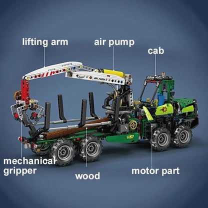 Mould King MOC Building Block Set: Motorized RC Pneumatic Forest Machine, Model K19006