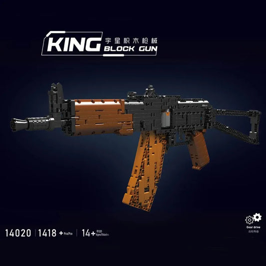 Mould King MOC Building Block Set: Motorized Weapon AK47 Assault Rifle 14020, Model K14020