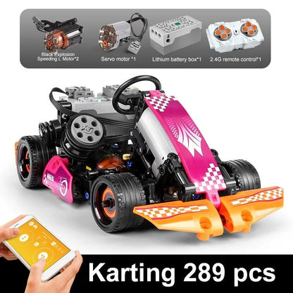 Mould King MOC Motorized Building Block Set: RC APP Go-Kart Racing Karting Car 18026