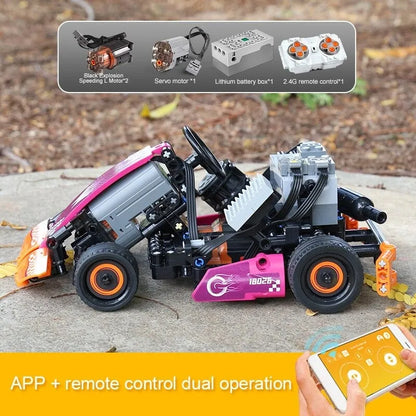Mould King MOC Motorized Building Block Set: RC APP Go-Kart Racing Karting Car 18026