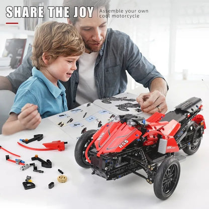 Mould King MOC Building Block Set: RC APP Monster Spider Motorcycle 23010, Model K23010