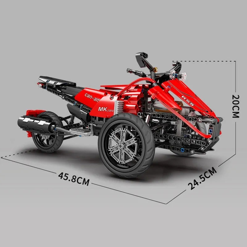 Mould King MOC Building Block Set: RC APP Monster Spider Motorcycle 23010, Model K23010
