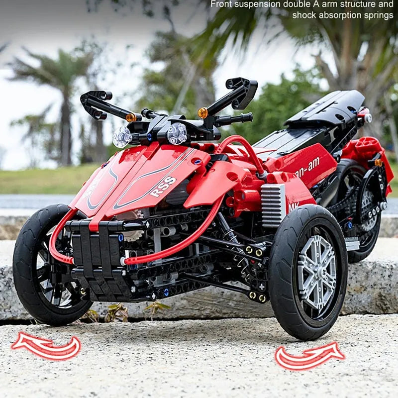 Mould King MOC Building Block Set: RC APP Monster Spider Motorcycle 23010, Model K23010