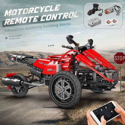 Mould King MOC Building Block Set: RC APP Monster Spider Motorcycle 23010, Model K23010