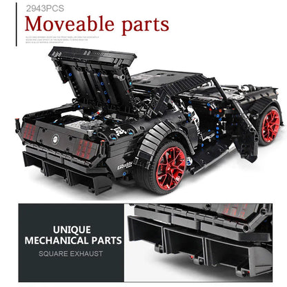 Mould King MOC Motorized Building Block Set: RC Classic Mustang Hoonicorn V2 Sports Car 13108, Model K13108PF
