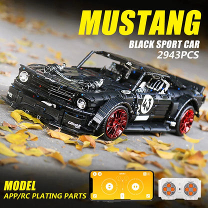 Mould King MOC Motorized Building Block Set: RC Classic Mustang Hoonicorn V2 Sports Car 13108, Model K13108PF