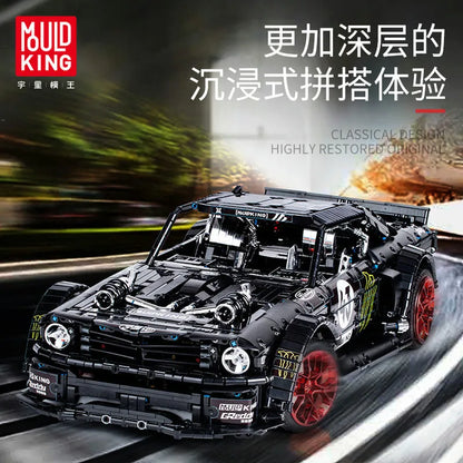 Mould King MOC Motorized Building Block Set: RC Classic Mustang Hoonicorn V2 Sports Car 13108, Model K13108PF