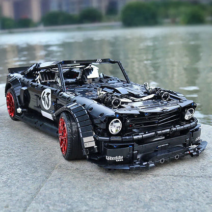 Mould King MOC Motorized Building Block Set: RC Classic Mustang Hoonicorn V2 Sports Car 13108, Model K13108PF