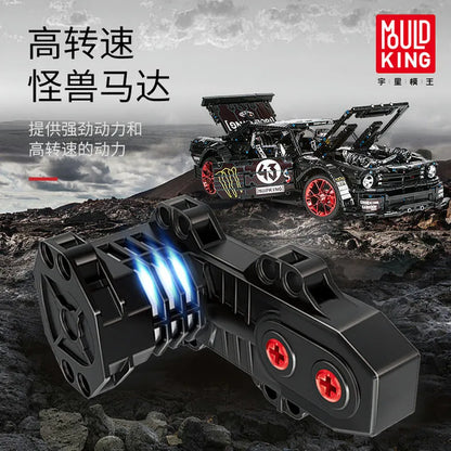 Mould King MOC Motorized Building Block Set: RC Classic Mustang Hoonicorn V2 Sports Car 13108, Model K13108PF