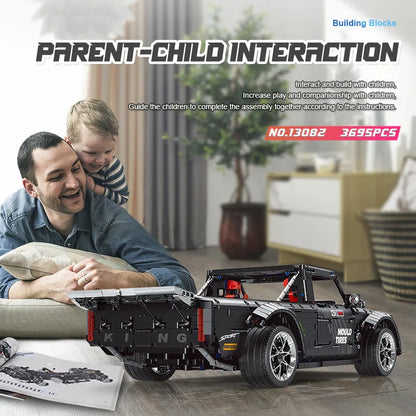 Mould King MOC Motorized Building Block Set: RC F-150 Hoonitruck Off-Road Pickup Truck 13082, Model K13082